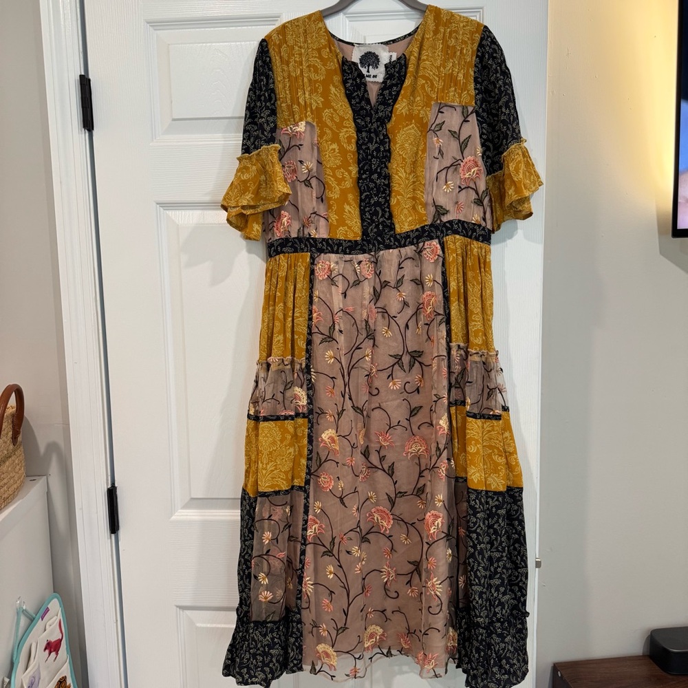 Anthropologie Let Me Be Autumn Patchwork Dress - Picture 2 of 13